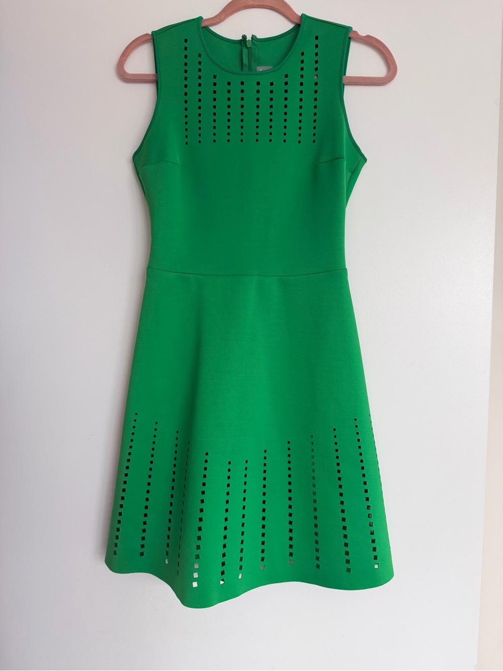 Clover Canyon Green Flared Cocktail Dress with Cutouts